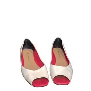 Vintage United nude patent leather flats with peep toe size euro 40